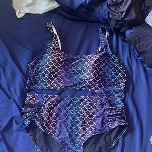 Mermaid print 2 pc Swim Bathing suit Bikini Plus